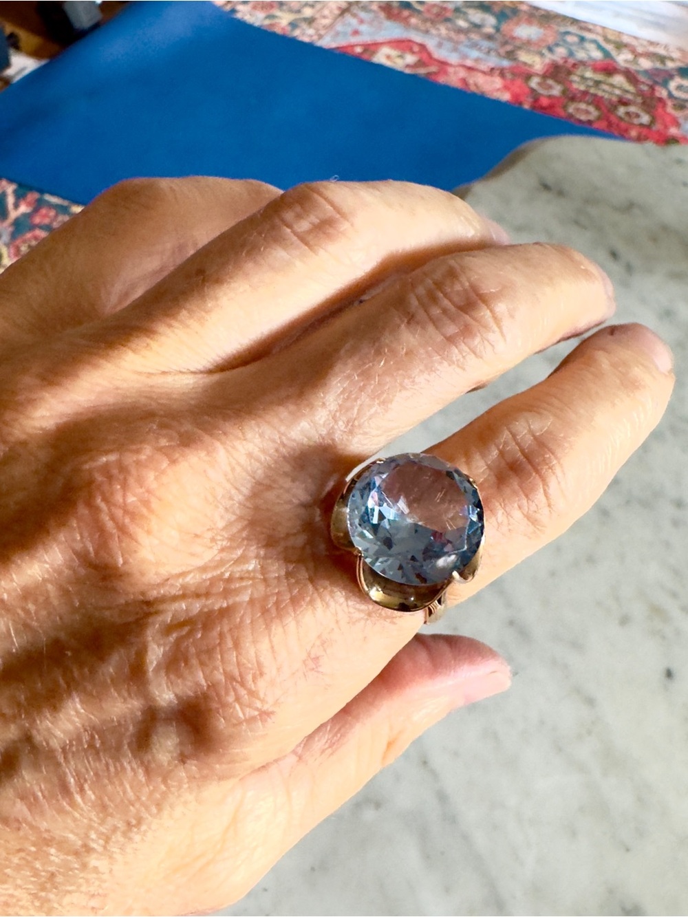 14k Blue Topaz Ring - Picture 7 of 10